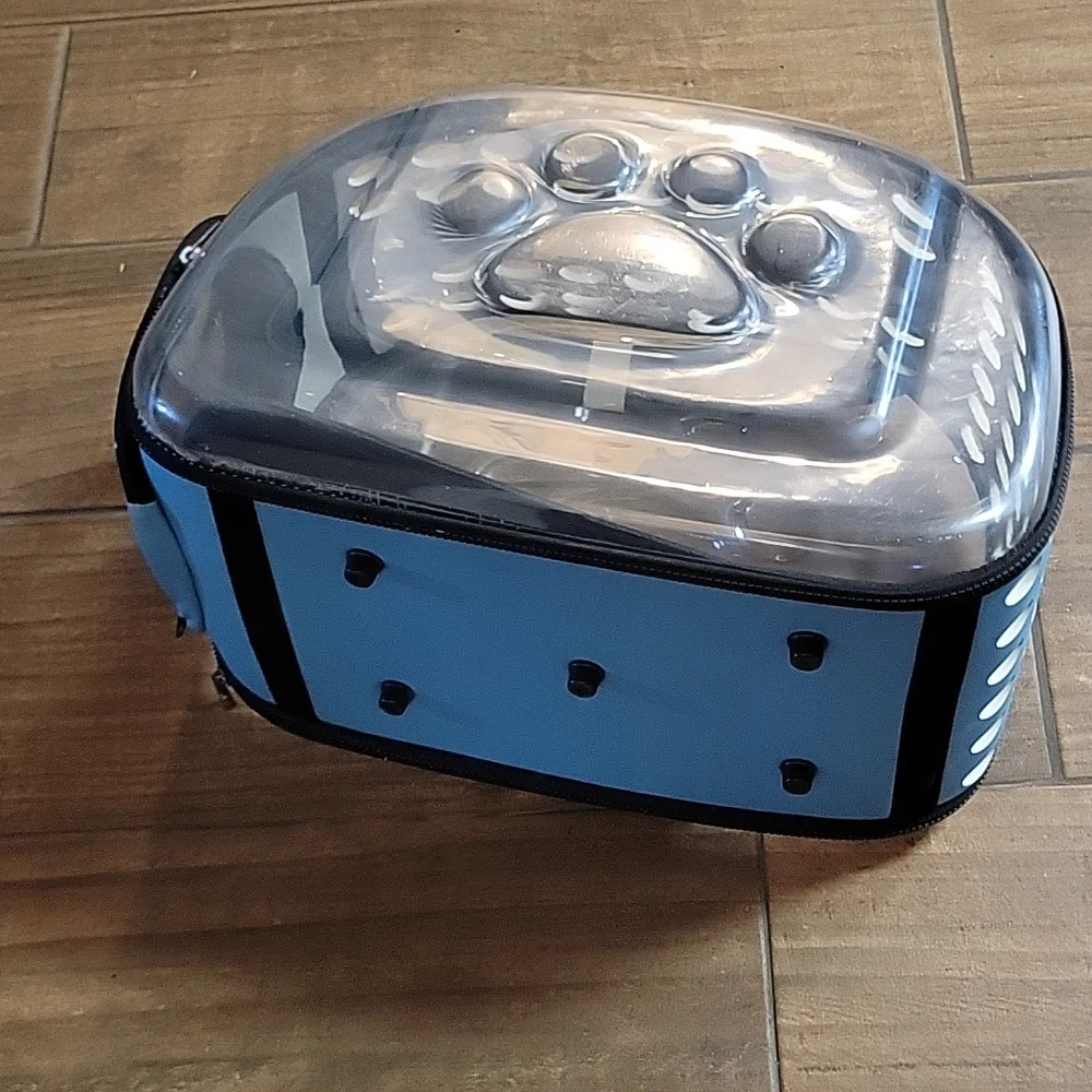 Collection XIIX blue black clear pet carrier lightweight dog cat breathable New…